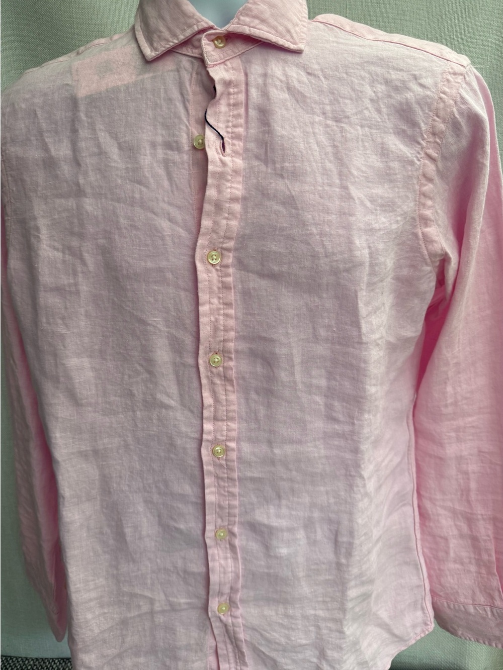 Ralph Lauren Light Pink Linen Button-Down Shirt